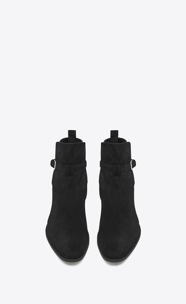 signature wyatt 30 jodhpur-stiefel aus schwarzem veloursleder